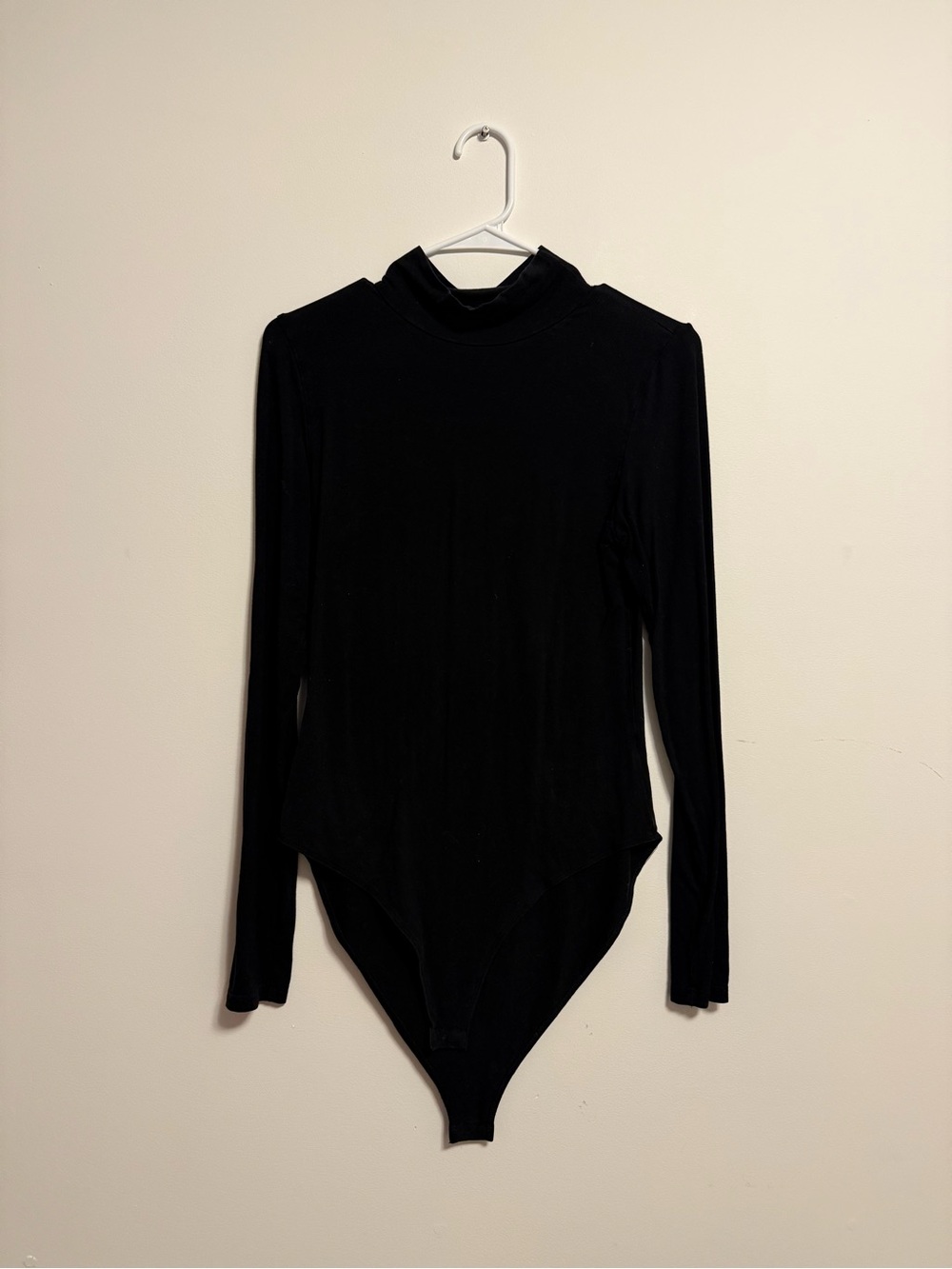 Black Long-Sleeve Mock Neck Bodysuit